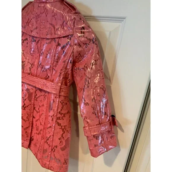 Burberry Children Pink Lace Eastheath Lace Trench Coat, Size 7Y NWT $1,595
